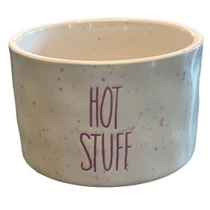 B. harbor small speckled ceramic “Hot stuff” salsa dip serving ramekin Playful